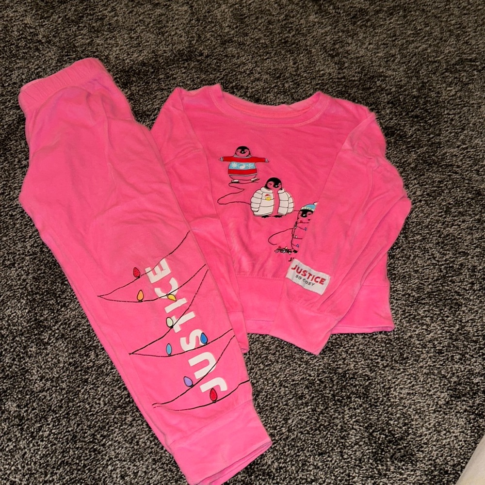 Girls 7/8 Justice Cozy Soft Pajamas Top and Bottom Set